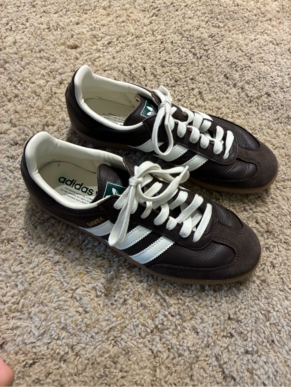 adidas Samba OG Dark Brown Off White Gum Shoes NWOB Size Men's Size 8.5